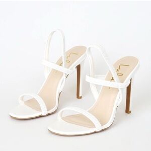 Lulu's Elegant White Strappy Heels